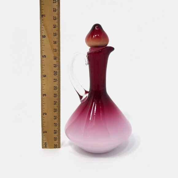 Vintage Murano Art Glass Peachblow Cruet - Picture 3 of 6